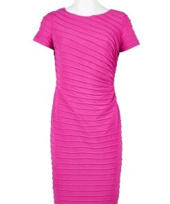 Adrianna Papell - AP1D103892 Jewel Neck Piping Detailed Dress Cocktail Dresses