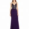 Adrianna Papell - AP1E200204 Embellished V-neck Ruched Sheath Dress