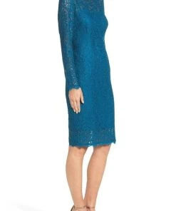 Adrianna Papell - AP1E200552 Long Sleeve Bodycon Lace Dress 10 Adrianna Papell - AP1E200552 Long Sleeve Bodycon Lace Dress