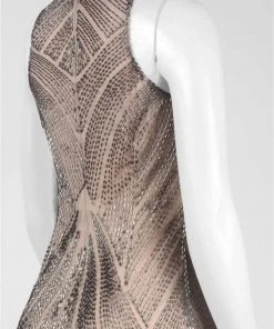 Adrianna Papell - AP1E200575 Beaded Halter Sheath Dress Cocktail Dresses 7 Adrianna Papell - AP1E200575 Beaded Halter Sheath Dress Cocktail Dresses