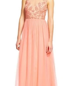 Adrianna Papell - AP1E200878 Beaded Illusion Bateau A-line Dress