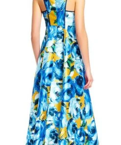 Formal Gowns Adrianna Papell - AP1E201125 Floral Print Pleated Front High Low Dress 6 Formal Gowns Adrianna Papell - AP1E201125 Floral Print Pleated Front High Low Dress