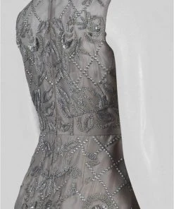 Adrianna Papell - AP1E201287 Beaded V-neck A-line Dress Formal Gowns