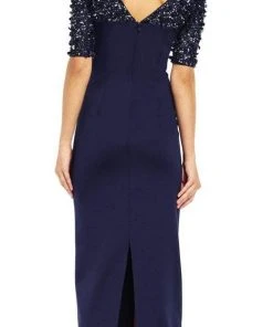 Formal Gowns Adrianna Papell - AP1E201359 Embellished Scuba Sheath Dress