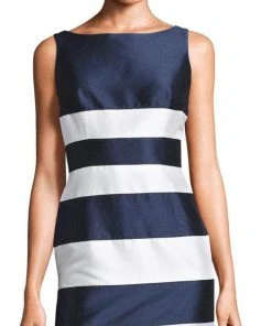 Cocktail Dresses Adrianna Papell - AP1E201573 Stripe Patterned Short Dress
