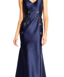 Formal Gowns Adrianna Papell - AP1E201575 Embellished V-neck Trumpet Dress