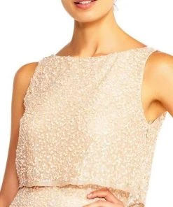 Adrianna Papell - AP1E201759 Sleeveless Popover Sequined Gown