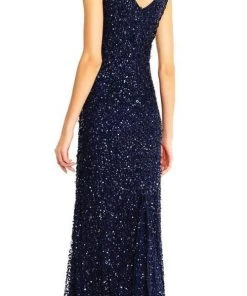 Adrianna Papell - AP1E201867 Sequin Embellished Evening Gown Formal Gowns