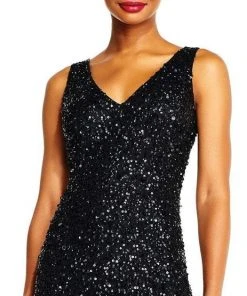 Adrianna Papell - AP1E201867 Sequin Embellished Evening Gown Formal Gowns