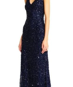 Adrianna Papell - AP1E201867 Sequin Embellished Evening Gown Formal Gowns