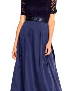 Formal Gowns Adrianna Papell - AP1E201965 Off-Shoulder Taffeta A-line Gown