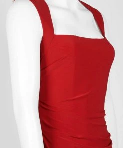 Adrianna Papell - AP1E202255 Sleeveless Square Neckline Sheath Dress Formal Gowns