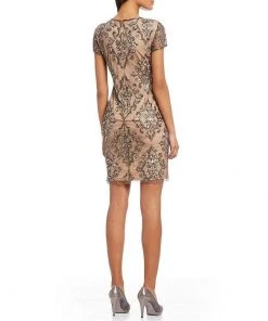 Adrianna Papell - AP1E202291 Embellished Jewel Cocktail Dress Cocktail Dresses