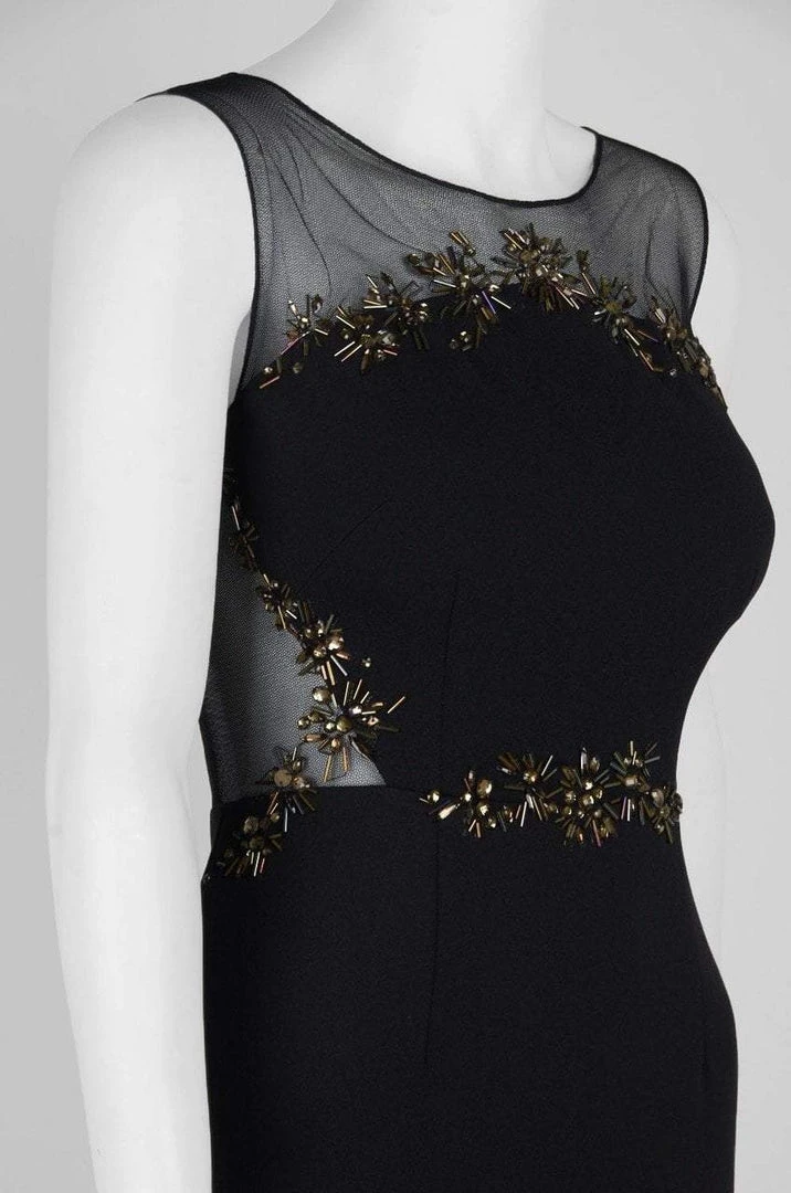 Adrianna Papell - AP1E202366 Metallic Floral Beaded Illusion Gown 6 Adrianna Papell - AP1E202366 Metallic Floral Beaded Illusion Gown