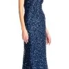 Adrianna Papell - AP1E202438 Crossed String Back Sequined Halter Gown