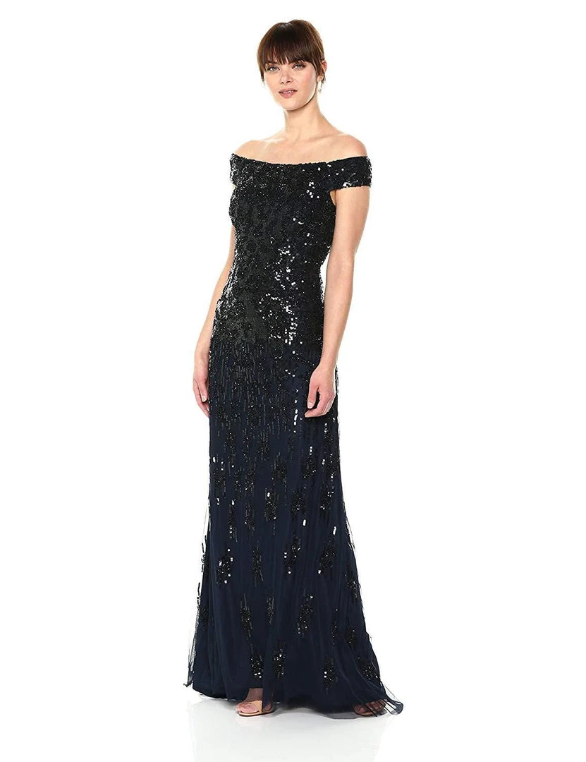 Adrianna Papell - AP1E202441 Embellished Off-Shoulder Evening Gown Formal Gowns 3 Adrianna Papell - AP1E202441 Embellished Off-Shoulder Evening Gown Formal Gowns