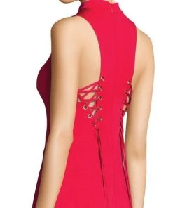 Adrianna Papell - AP1E202675 High Halter Fitted Strappy Back Dress 7 Adrianna Papell - AP1E202675 High Halter Fitted Strappy Back Dress