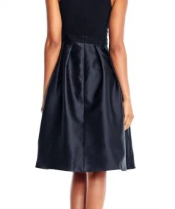 Adrianna Papell - AP1E202707 Criss Cross Halter A-Line Dress