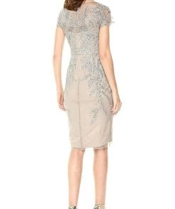 Adrianna Papell - AP1E202791 Embellished Bateau Fitted Cocktail Dress