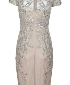 Adrianna Papell - AP1E202791 Embellished Bateau Fitted Cocktail Dress