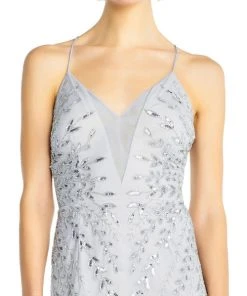 Adrianna Papell - AP1E202873 Rhinestone Embellished V-Neck Gown Formal Gowns 11 Adrianna Papell - AP1E202873 Rhinestone Embellished V-Neck Gown Formal Gowns