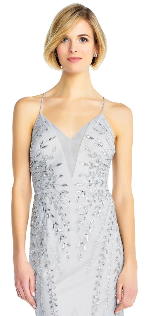 Adrianna Papell - AP1E202873 Rhinestone Embellished V-Neck Gown Formal Gowns 7 Adrianna Papell - AP1E202873 Rhinestone Embellished V-Neck Gown Formal Gowns