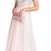 Formal Gowns Adrianna Papell - AP1E202874 Embellished Illusion Tulle A-line Dress
