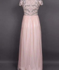 Formal Gowns Adrianna Papell - AP1E202874 Embellished Illusion Tulle A-line Dress