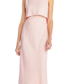 Adrianna Papell - AP1E202958 Embellished Mock Two Piece Sheath Dress