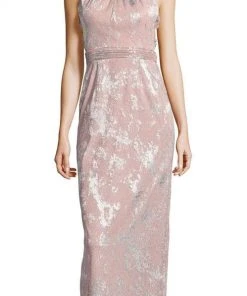 Adrianna Papell - AP1E203063 Pleated Jewel Metallic Knit Column Dress