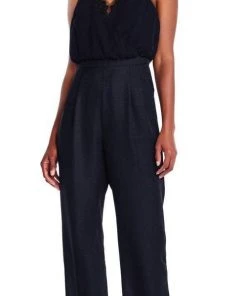 Adrianna Papell - AP1E203142 Beaded V-neck Chiffon Jumpsuit Plus Size Dresses