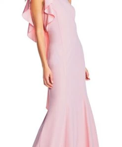 Adrianna Papell - AP1E203268 Ruffled High Neck Trumpet Dress
