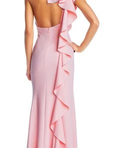 Adrianna Papell - AP1E203268 Ruffled High Neck Trumpet Dress