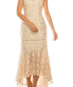 Adrianna Papell - AP1E203392 Lace V-Neck Dress