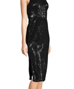 Adrianna Papell - AP1E203407 Sequined Bateau Knee Length Sheath Dress