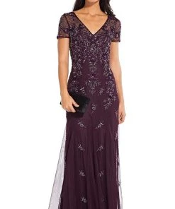 Adrianna Papell - AP1E203711 Floral Beaded Evening Dress