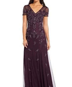 Adrianna Papell - AP1E203711 Floral Beaded Evening Dress