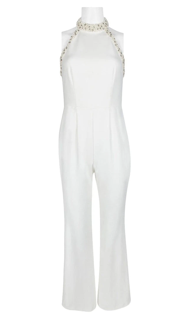 Adrianna Papell - AP1E204372 Pearl Beaded High Halter Jumpsuit 7 Adrianna Papell - AP1E204372 Pearl Beaded High Halter Jumpsuit