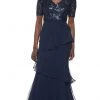 Adrianna Papell - AP1E205623 Embroidered V-Neck Tiered Sheath Dress Formal Gowns 1 Adrianna Papell - AP1E205623 Embroidered V-Neck Tiered Sheath Dress Formal Gowns