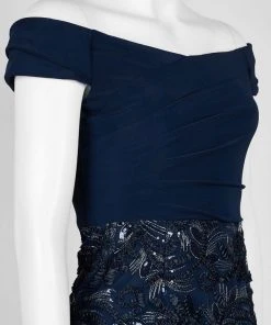 Adrianna Papell - AP1E205705 Off Shoulder Embroidered Soutache Dress