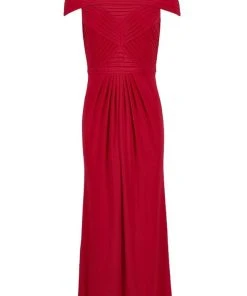 Adrianna Papell - AP1E206254 Pleated Off Shoulder Sheath Dress Formal Gowns