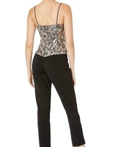 Long Dresses Adrianna Papell - AP1E206282 Sequined Animal Print Top Jumpsuit