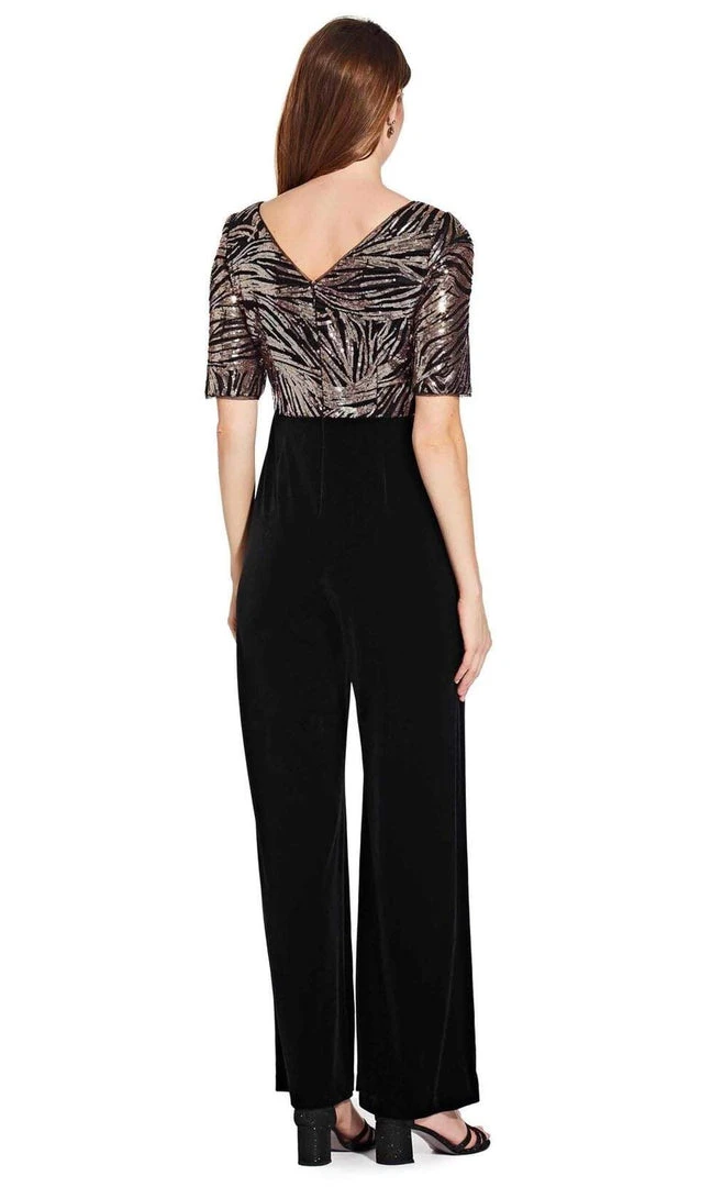 Adrianna Papell - AP1E206295 Split Sleeve Sequined Bodice Jumpsuit 4 Adrianna Papell - AP1E206295 Split Sleeve Sequined Bodice Jumpsuit