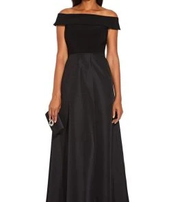 Adrianna Papell - AP1E206587 Off Shoulder Solid Jersey A-Line Gown Formal Gowns