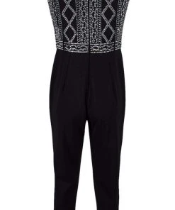 Adrianna Papell - AP1E206601 Embellished Off Shoulder Jumpsuit Plus Size Dresses