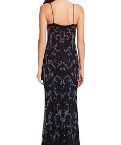 Formal Gowns Adrianna Papell - AP1E206840 Multi-Colored Embellished Sheath Dress