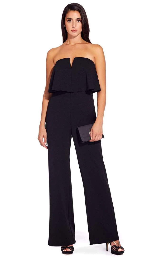 Plus Size Dresses Adrianna Papell - AP1E206916 Strapless Flounce Bodice Crepe Jumpsuit 5 Plus Size Dresses Adrianna Papell - AP1E206916 Strapless Flounce Bodice Crepe Jumpsuit