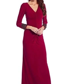 Adrianna Papell - AP1E207011 Beaded Cuff Ruched Front Dress