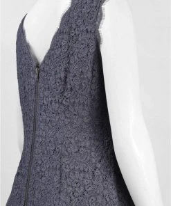 Adrianna Papell - Bateau Neck Lace Sheath Dress 41871750