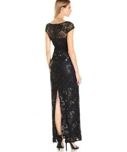 Adrianna Papell - Bateau Neckline Embellished Long Dress AP1E200799 Formal Gowns